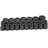 Grey Pneumatic 8126M 26-Piece Metric Master Socket Set, 12-Point Standard Length, 3/4" Drive