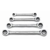 GearWrench 9240D 12 Point SAE Double Box Ratcheting Wrench Set, 4 Pieces