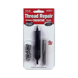 Heli-Coil 5528-4 Thread Repair Kit, 1/4-28 UNF, 0.37" Insert Length, 17/64" Drill Size, Kit with 12 Inserts