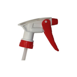 Hi-Tech 614RW Red and White Trigger Sprayer, Adjustable Nozzle, 9.5" Stem