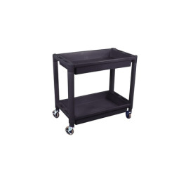 High Teck T425 Utility Cart, 300 Pound Capacity per Shelf, Black, 2-Shelf H