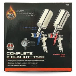 High Teck T520 Performance Series 2-Gun HVLP Primer and Top Coat Set, 1.4 m