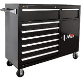 Homak BK04056082 H2PRO Series 56-Inch Roller Cabinet, 8 Drawers with 2-Drawer Compartment, Black