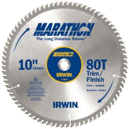 IRWIN Hanson 14076 MarathonCarbide Table/Miter Circular Blade 10 Inch, 80?Tooth Precision ATB