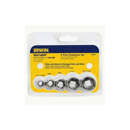 Irwin 394002 Bolt-Grip Bolt Extractor Expansion Set, 3/8 inch Square Drive, SAE and Metric Removal Sizes, 5 Piece