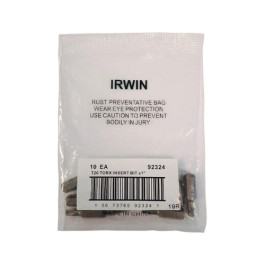 IRWIN Hanson IWAF21TX20B10 Torx Insert Bit, T20, 1" Length, 10-Pack