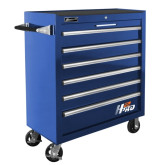 Homak 04036061 36″ H2PRO Roller Cabinet, 36" Blue 6-Drawer