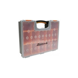 Homak HA01112425 Plastic Organizer with 12 Removable Bins, Clear Lid, Easy