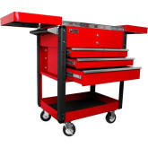 Homak RD06043500 Slide Top Service Cart 35″ Pro Series Four Drawer, Red