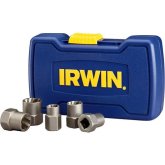 Irwin 394001 Bolt-Grip Bolt Extractor Base Set, 3/8 inch Square Drive, SAE and Metric Removal Sizes, 5 Piece