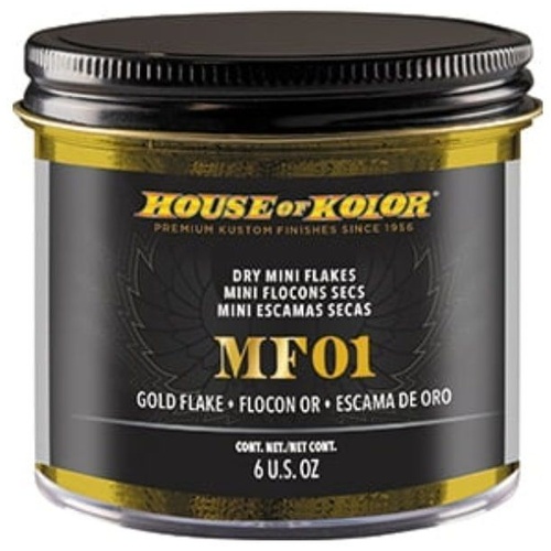 House of Kolor MF01-C01 MF Series Gold Mini Dry Flake, 6 Ounce Can, 1/256th