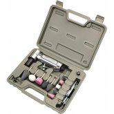 Ingersoll Rand 301BK Air Angle Die Grinder Stone Kit, 21000 RPM, 0.25 HP, 1/4 inch and 6 mm collets, Front exhaust, with 10 mounted grinding tips and blow-molded case