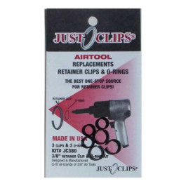 Just Clips JC38012 3/8" Impact Wrench Anvil Retainer Clip and O-Ring Sets,