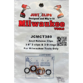 Just Clips JCMCT38010 3/8" Milwaukee Impact Wrench Snap Ring and O-Ring Kit