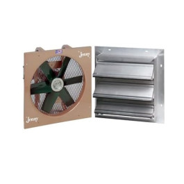 Jenny Products D1625X-A16 Direct Drive Ventilation/Exhaust Fan, 1/4 HP, 16" Blade, with Shutter
