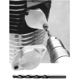 JIMS USA 1705 Exhaust Stud Drill Plate, Drill Bushing and 1/4 Inch Drill Bit, For Harley-Davidson Twin Cam 1999 Up, EVO Big Twin 1984 to 1999, XL 1986 to 2003, Buell 1994 Up