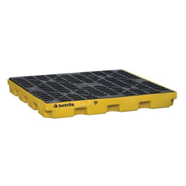 Justrite 28652 EcoPolyBlend Accumulation Center, 1 Drum, 12 Gallon Sump Capacity, No Drain, Yellow