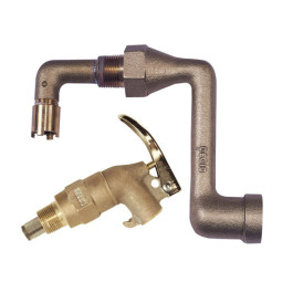 Justrite 08308 Drum Siphon Adapter, Self-Closing Brass Faucet, 3/4-Inch NPT, for 30 & 55 Gallon Drums