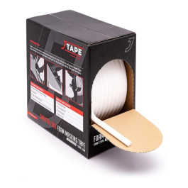 JTAPE 1013.1350 Smooth Edge Foam Masking Tape, 13mm x 50m, White