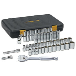 GearWrench 80700P 1/2 Inch Drive 120XP Mechanics Socket and Ratchet Kit, 49-Piece