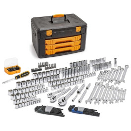 GearWrench 80940 219-Piece Mechanics Tool Set in 3-Drawer Storage Box
