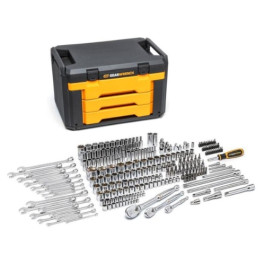 Gearwrench 80966 Mechanics Tool Set, 6 Point, 3 Drawer Storage Box, 243 Piece
