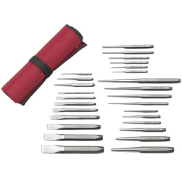 Gearwrench 82306 Punch and Chisel Set, 27 Piece, Tool Roll