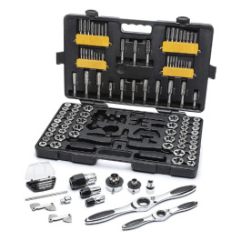 Gearwrench 82812 Ratcheting Tap and Die Set, SAE and Metric, 114 Piece