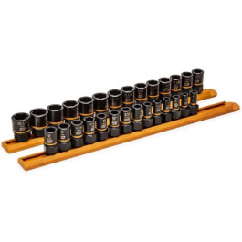 Gearwrench 84784 Bolt Biter Impact Extraction Socket Set, 1/4" and 3/8" Drive, SAE and Metric, 28 Piece
