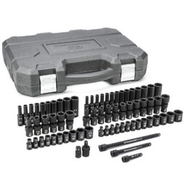 Gearwrench 84903 Universal Impact Socket Set, Standard and Deep, SAE/Metric, 1/4" Drive 6 Point, 71 Piece