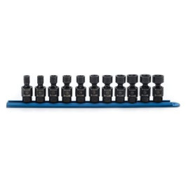 Gearwrench 84975 X-Core Pinless Universal Impact Metric Socket Set, 3/8" Drive, 6 Point, Standard Length, 11 Piece