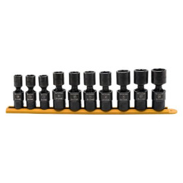Gearwrench 84979 X-Core Pinless Universal Impact Metric Socket Set, 1/2" Drive, 6 Point, Standard Length, 10 Piece