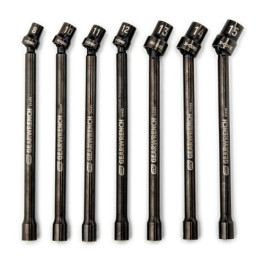Gearwrench 84980 X-Core Pinless Universal Impact Metric Extension Socket Set, 3/8" Drive, 6 Point, 7 Piece, 9 inch OAL