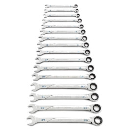 Gearwrench 86427 120XP Universal Spline XL Ratcheting Combination Wrench Set, Metric, 120 Positions, 3 Degree Swing Arc, 16 Piece