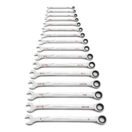 Gearwrench 86451 120XP Universal Spline XL Ratcheting Combination Wrench Set, SAE, 120 Positions, 3 Degree Swing Arc, 16 Piece