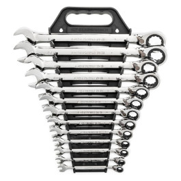Gearwrench 9509N Reversible Ratcheting Combination Wrench Set, SAE, 13 Piece, 72 Tooth, 12 Point