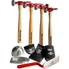 Keysco 55300 Hammer and Dolly Kit, Steel and Hickory, 10 Piece Set, Aluminum Repair, Foam Tray Organizer