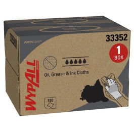 Kimberly-Clark 33352 WypAll Oil, Grease and Ink Cloths Brag Box, Blue 16.8"