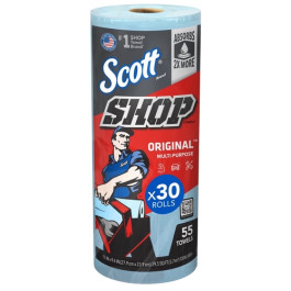 Kimberly-Clark 75130 Scott Shop Towels Original Standard Roll, Blue 9.4" x