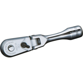 NEPROS NBR290FS 1/4" Drive Short Flex-Head Ratchet Handle, 90 Tooth, 100mm