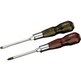NEPROS NTD302E Wooden Grip Screwdriver Set, Solid Maple Handles, Chromium V