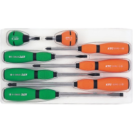 NEPROS TD2798 Soft Grip Screwdriver Set, Through Type and Stubby Drivers, M
