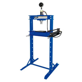 K-Tool International 63611A 12 Ton Shop Press, 6.9 Inch Stroke, Multi-Position Bed, Oil and Dirt Resistant Finish, Extra Long Handle, Blue