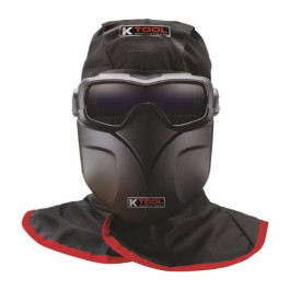 K-Tool International 70046 Auto Darkening Welding Goggles Kit, 5 to 13 Adjustable Shade, Fire Retardant Hood and Bump Cap, Protective Shield, Carrying Bag