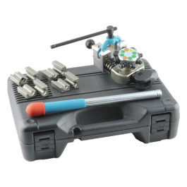 K-Tool International 70081 Automotive Brake Line Flaring Tool Set, 45 Degree, Vise Mounted Turret, T Handle Clamp, Single Double and Bubble Flares, 3/16 to 3/8 Inch Tubing