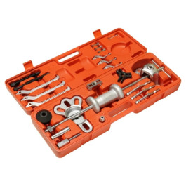 K-Tool International 70520 10 Way Slide Hammer Puller Set, 5 lb Slide Hammer, 2 and 3 Jaw Pulling, Rear Axle and Hub Attachments, Blow Molded Case