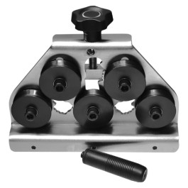 K-Tool International 72346 Coiled Tube Straightener, 3/16 to 5/8 Inches, ABS Wheels, 5 Contacting Points, Vise Mounted, For Copper and Cupronickel Brake Tubes