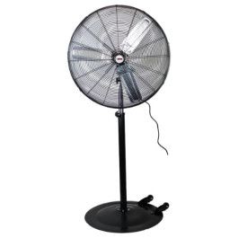 K-Tool International 77734 Industrial Oscillating Pedestal Fan, 30 Inch, 1/2 HP Motor, 3 Speeds 5320/4272/2880 CFM, Height Adjusts to 76 Inch, 120 Volt, cUL Listed, Black