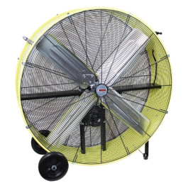 K-Tool International 77743 Belt Drive Drum Fan, 42 Inch, Two Speed, 14,800 CFM High / 11,250 CFM Low, 120 Volt, cUL Listed, 8 Inch Rubber Wheels