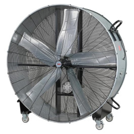 K-Tool International 77760 Belt Drive Drum Fan, 60 Inch, Two Speed, 120 Volt, 8.8 Amp, 22,100 CFM High and 13,000 CFM Low, 6.74 Foot Power Cord, 4 Inch Rubber Wheels, UL and cUL